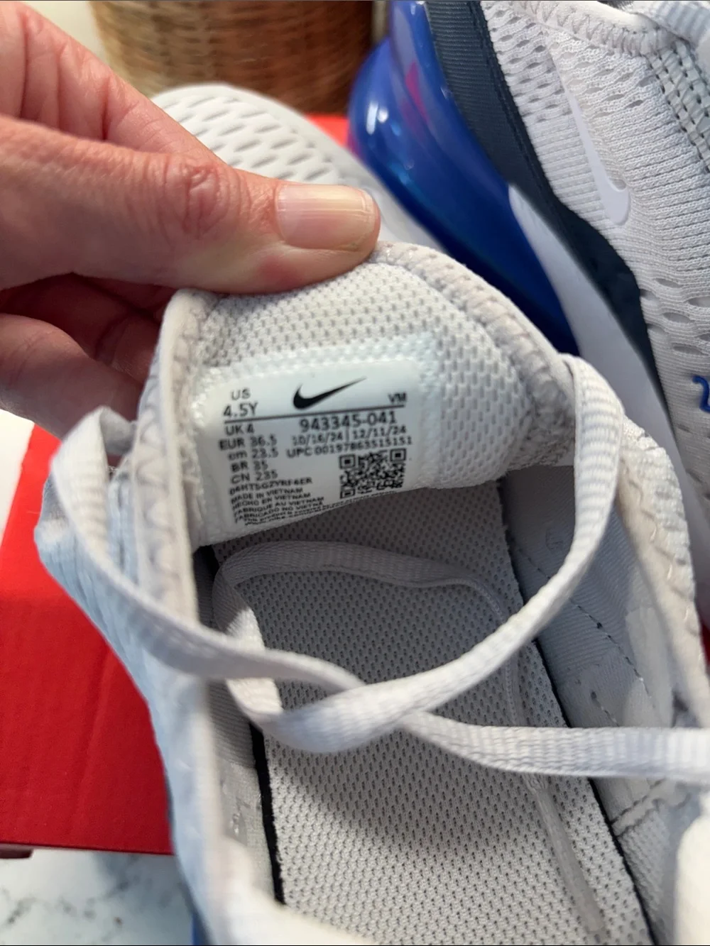 Nike Air Max 270 Kids Sneakers - White, Blue & Gray